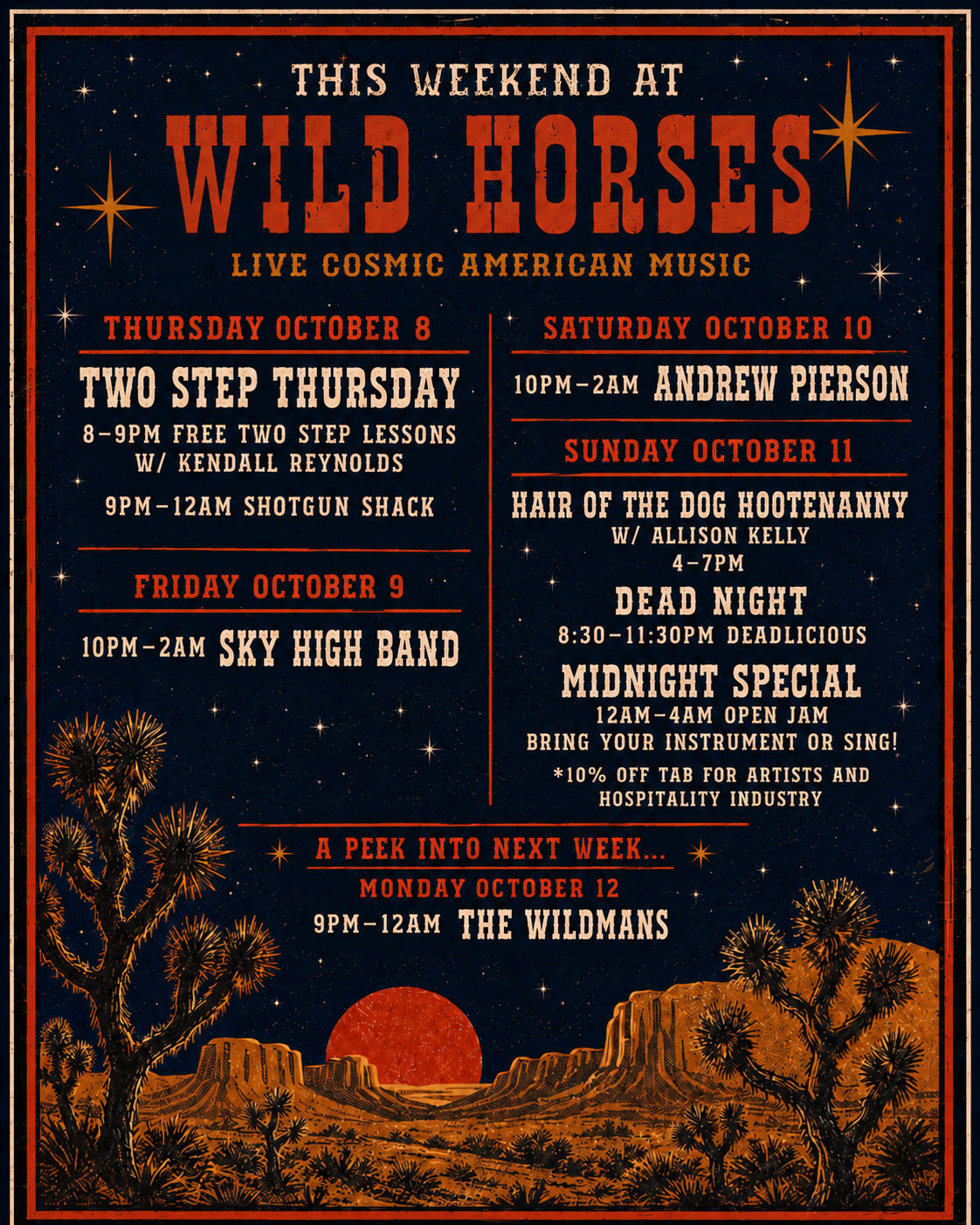 Wild Horses 2026 October
